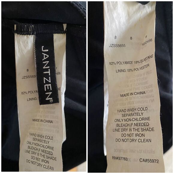 Jantzen One Piece Skirt Swimsuit Ruched Retro Swim dress Bathing Suit size 8 - Picture 9 of 11